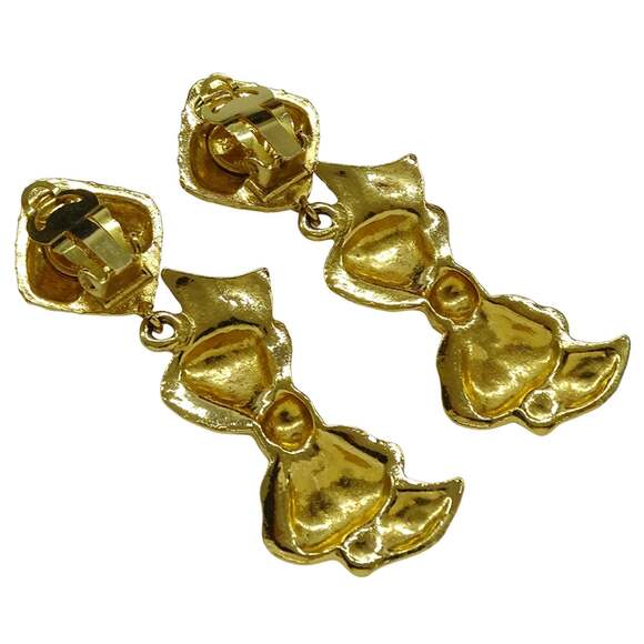 CHANEL Authentic Vintage Gold Earrings - Picture 4 of 10